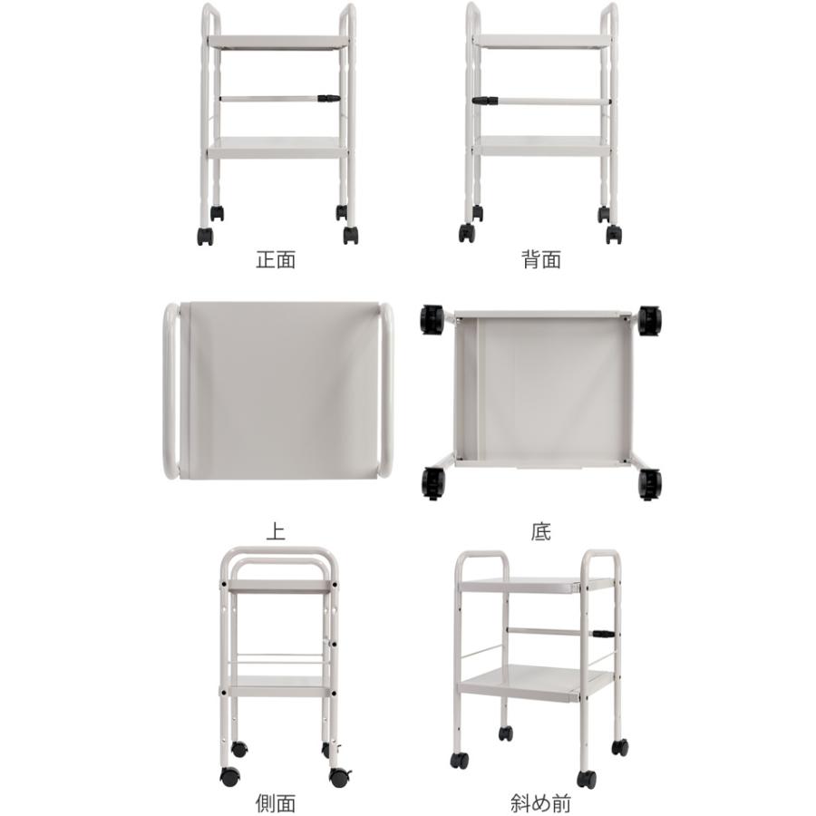 ラック 2段 幅37〜54×奥行29×高さ58cm デスク下 収納 ワゴンラック ファイルワゴン キャスター 付き （ 棚 キャビネット デスク下収納 伸縮 キャスター付き ）｜colorfulbox｜03