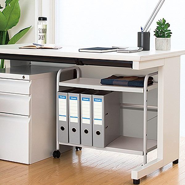 キャスター付きワゴン 2段収納 Fits WORK ラック 2段 幅37〜54×奥行29×高さ58cm デスク下 収納 ワゴン