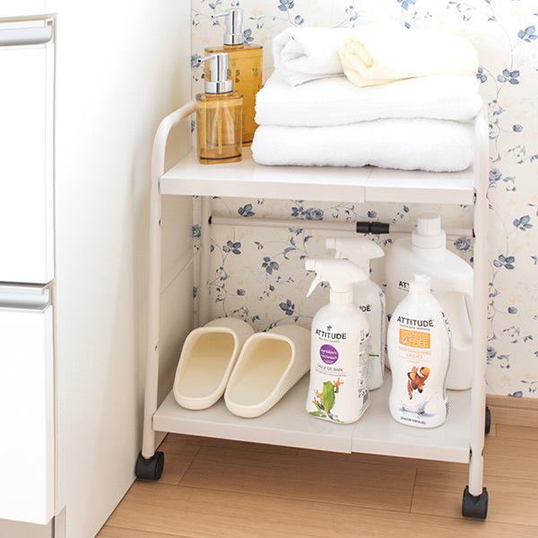 Fits WORK ラック 2段 幅37〜54×奥行29×高さ58cm デスク下 収納 ワゴン