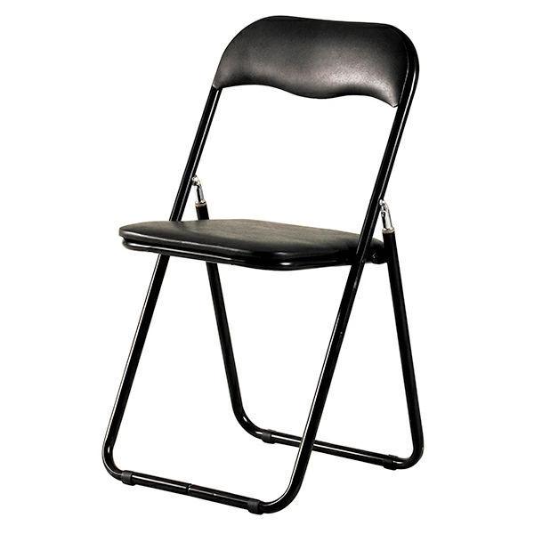 折りたたみ椅子 4脚セット ブラック 弘益 パイプ椅子 4脚セット 座面高46cm スチールフレーム 折りたたみ