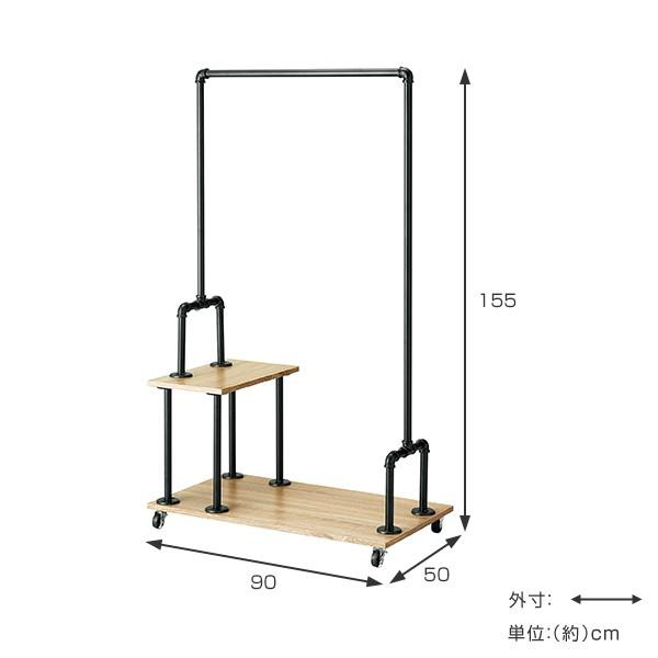 パイプ、長尺用ラック（キャスター付） 新登場 ハンガーラック 押入れ 伸縮式 2段 1段 頑丈 スリム パイプ