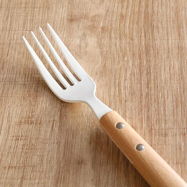 フォーク 20cm ナチュラルブラン Natural Blanc デザートフォーク ステンレス製 ホーロー 天然木 日本製 同色5本セット ...