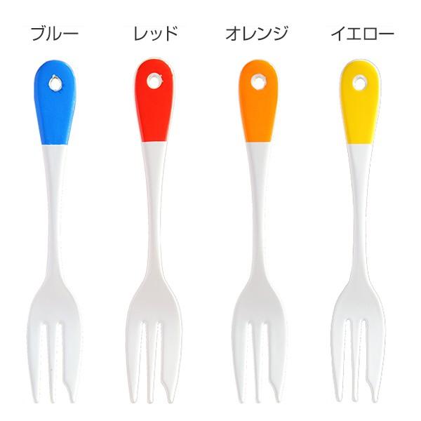 フォーク 15cm クルール Couleur ステンレス製 ケーキフォーク ホーロー 日本製 同色5本セット （ 洋食器 カトラリー 琺瑯 白 ワンポイント ）｜colorfulbox｜02