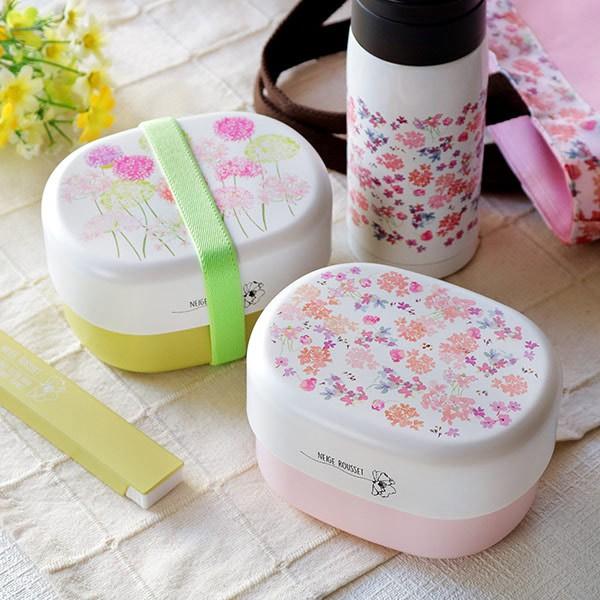 お弁当箱 2段 フェリー オーバルランチボックス 520ml 花 入れ子