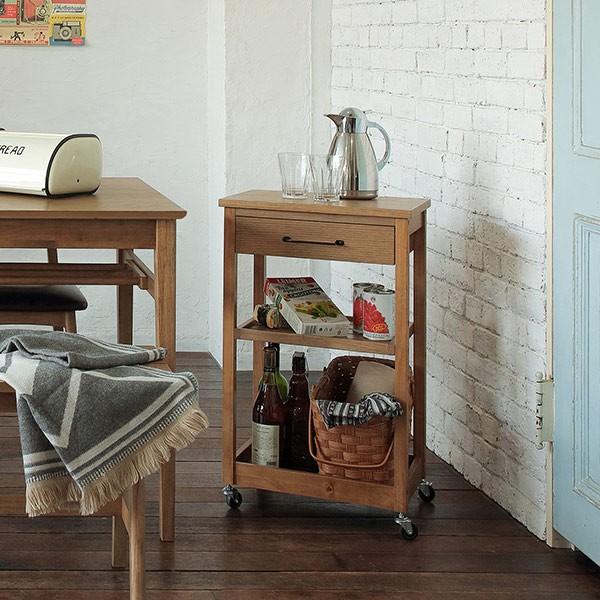 木製　スリム　収納ラック キャスター付き キッチンワゴン DOSHISHA（ドウシシャ） キッチンワゴン 隙間収納 頑丈 キャスター付