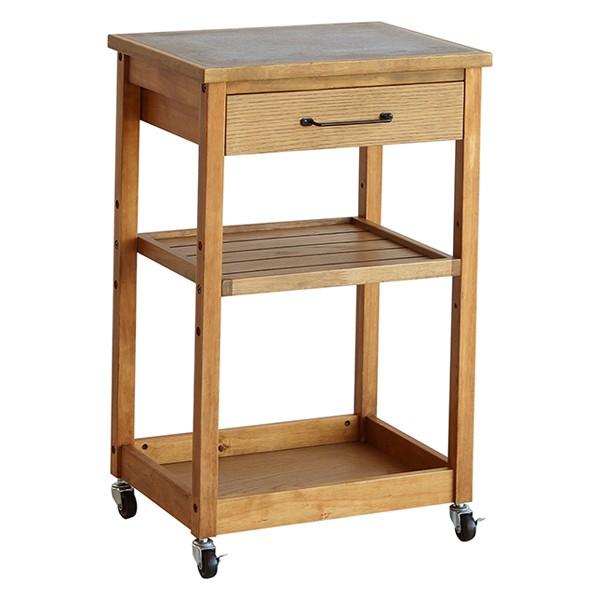 ワゴン 幅35cm Rasic キッチンワゴン 木製 天然木 キャスター付き