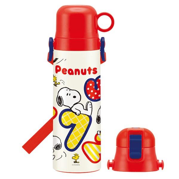 水筒 ステンレス 直飲み コップ 2way PEANUTS スヌーピー ナンバー