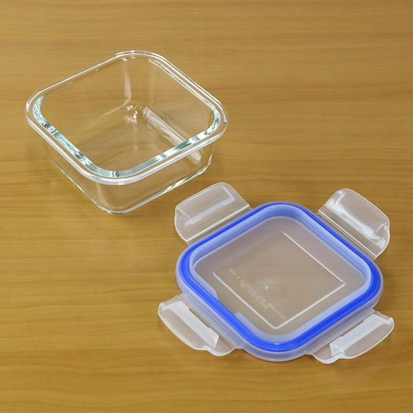 保存容器 ガラス製 300ml 角型 オーブン・冷凍・食洗器対応 パチッと