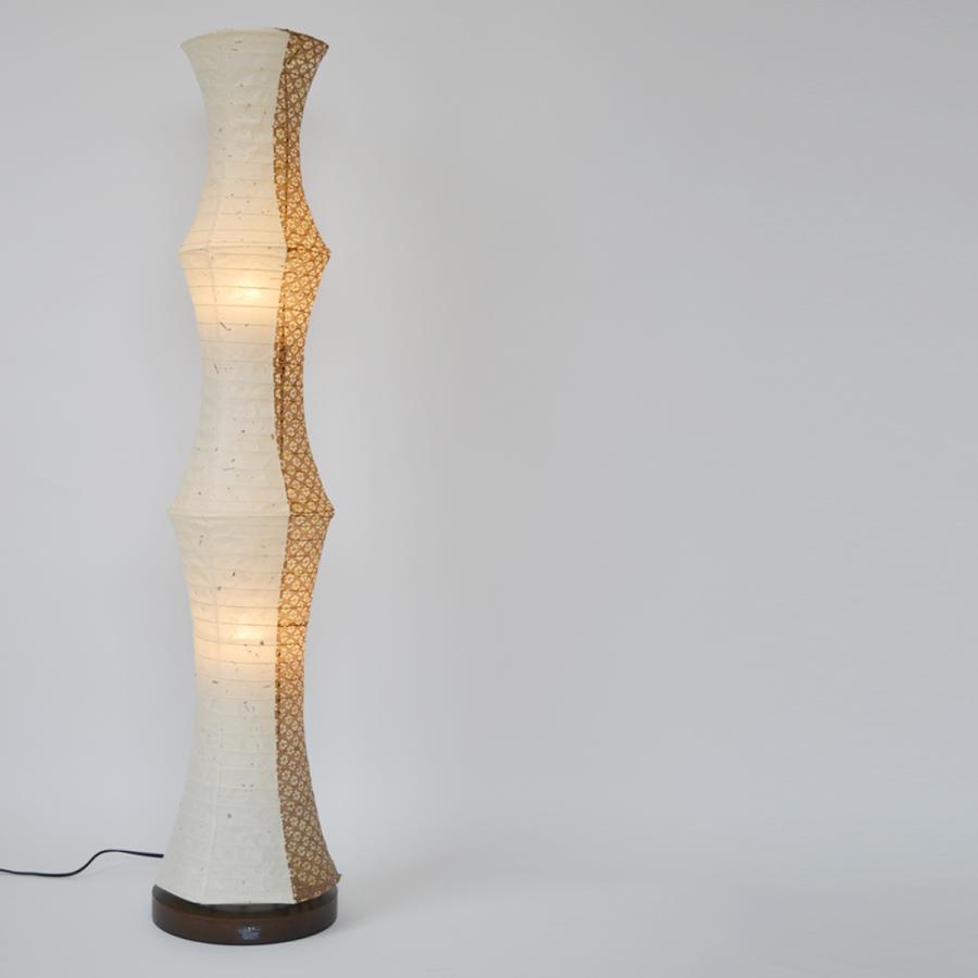 フロアライト 2灯 tower 和紙照明 極み麻葉×麻葉白 美濃粕紙×小梅茶