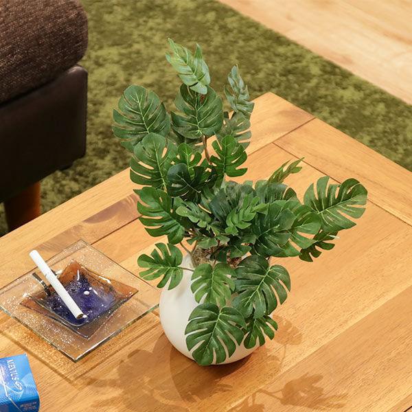 人工観葉植物 モンステラ 19cm フェイクグリーン 造花 光触媒 （ ミニ