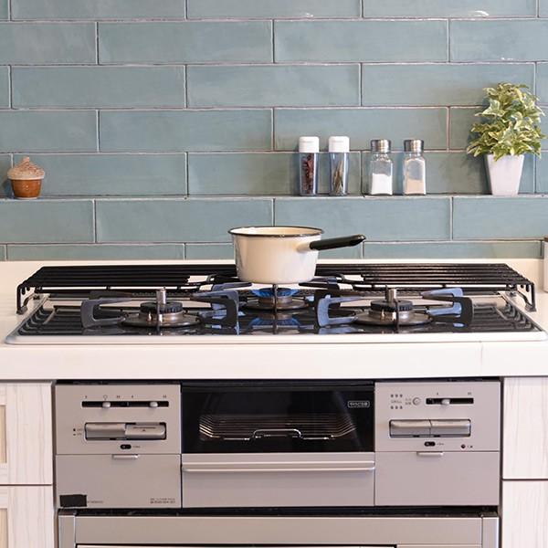 コンロ奥ラック 75cm用 ガスコンロ補助五徳 ホーロー製 （ ガスコンロ