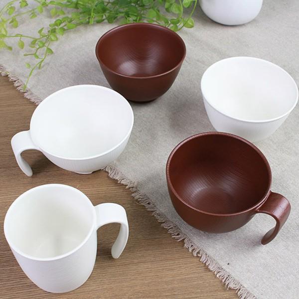 茶碗 370ml 持ちやすい 木製風 介護 食器 プラスチック製 日本製 （ 食
