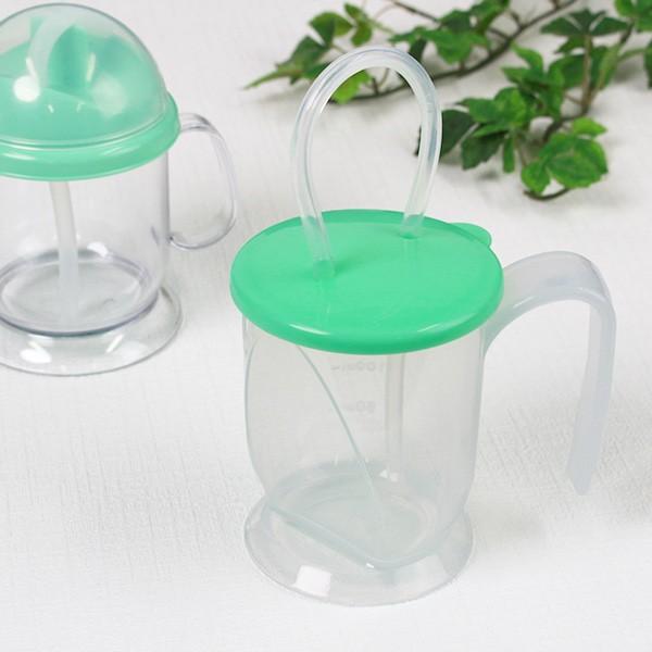 コップ 280ml 介護 ハンドル付 ストローコップ シニアベーシック （ 食器 カップ ストロー 介護用 飲みやすい 自助食器 シリコンストロー ） | ブランド登録なし | 07