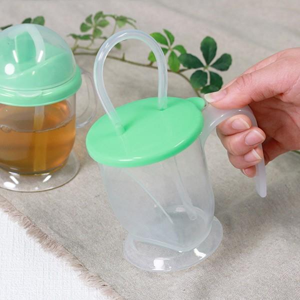 コップ 280ml 介護 ハンドル付 ストローコップ シニアベーシック （ 食器 カップ ストロー 介護用 飲みやすい 自助食器 シリコンストロー ） | ブランド登録なし | 08