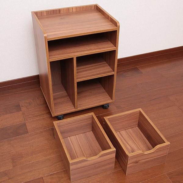 テーブル下ワゴン 幅38cm 木製 ワゴン キャスター付き ラック 収納
