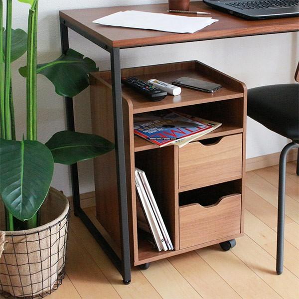 テーブル下ワゴン 幅38cm 木製 ワゴン キャスター付き ラック 収納