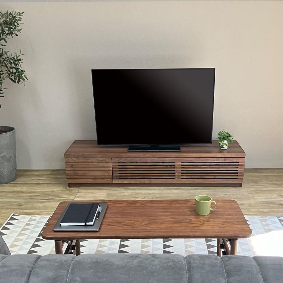 テレビボード　ローボード　150センチ 吉桂 テレビ台 幅150cm ローボード ルーバーデザイン 天然木前板 ROOK
