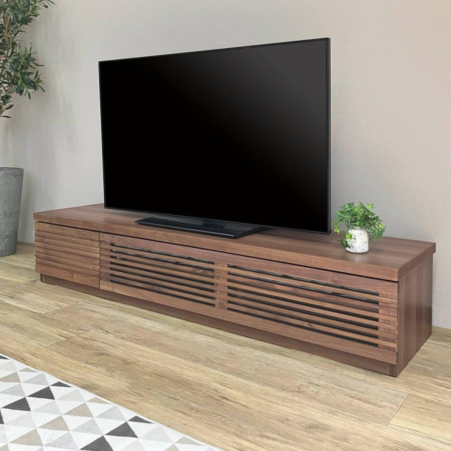 吉桂 テレビ台 幅150cm ローボード ルーバーデザイン 天然木前板 ROOK