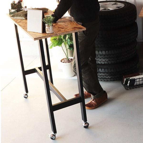 カウンターテーブル 高さ90cm カウンター デスク OSB 木製 スチール