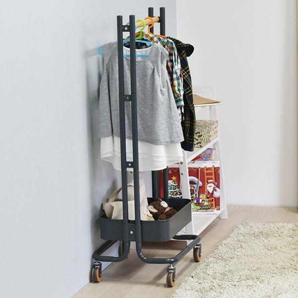 浜本工芸　キッズ　木製ハンガーラック キャスター付 浜本工芸キッズ木製ハンガーラック キャスター付