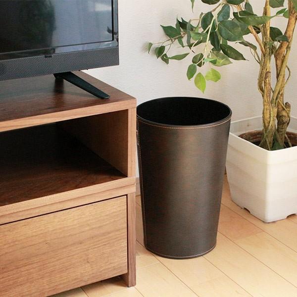 ゴミ箱 10L レザー調 屑入れ ふたなし 丸型 ダストボックス ごみ箱