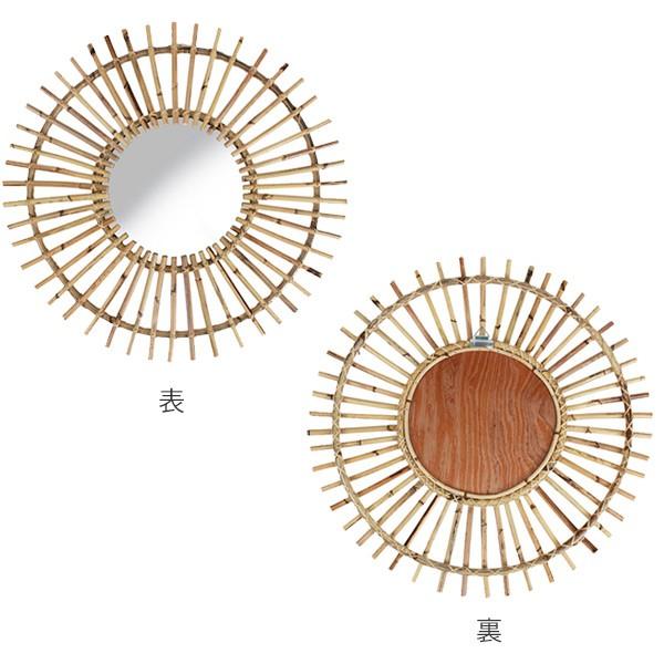 ミラー 幅60cm ラタン 籐 かがみ 鏡 ウォールミラー 壁掛け おしゃれ