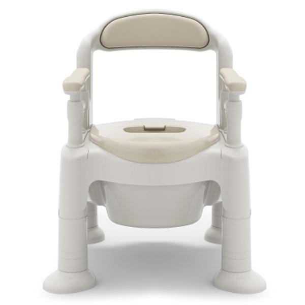 ポータブルトイレ ソフト便座 キャスター付 介護用 ちびくまくんシリーズ 日本製 （ トイレ 介護 ポータブル 腰掛便座 洋式 樹脂製 キャスター ） 便座