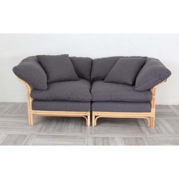 籐 コーナーソファ クッション付 ラタン製 Breeze 幅89cm （ ソファ