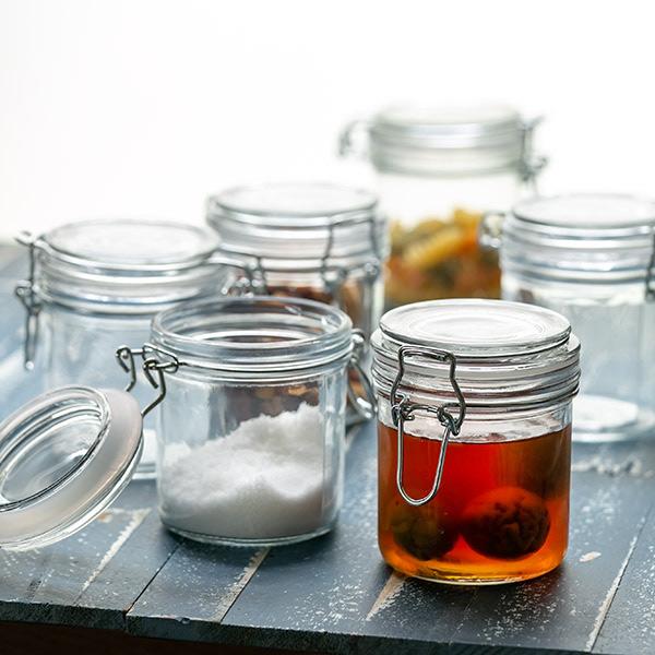 保存容器 300ml ガラス製 6個セット パッキン付き 密閉ガラス容器