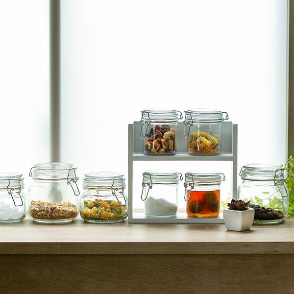 保存容器 600ml ガラス製 6個セット パッキン付き 密閉ガラス容器