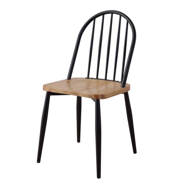 チェア 座面高46cm スチール 木製 天然木 木目 椅子 イス チェアー