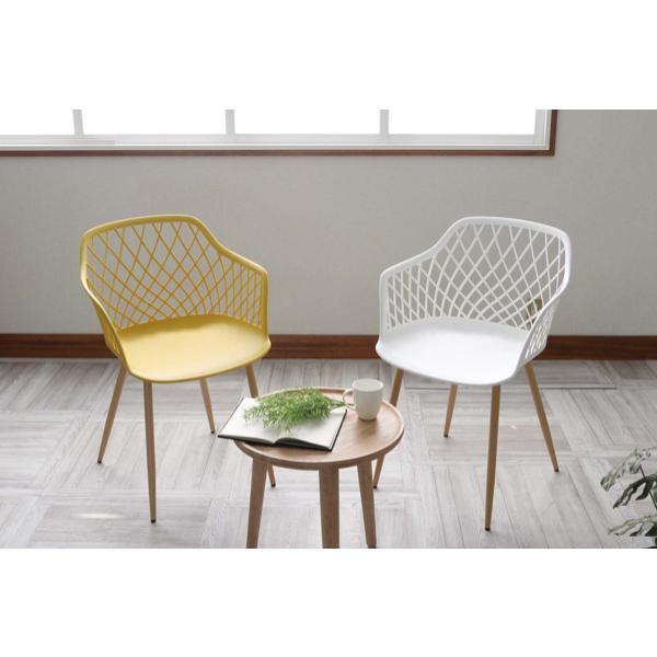 アームチェア 4脚セット スチール脚 メッシュバックチェア リ