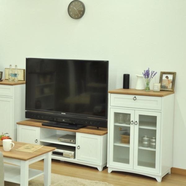 テレビ台 ローボード フレンチカントリー 白家具 Charlotte 幅117cm