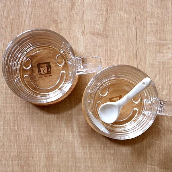 マグカップ＆スプーン 2個セット 250ml フタ付き good day cafe smile