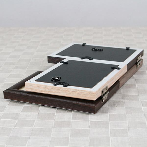 ダークブラウン 木製 写真額縁 多面フレーム フォトフレーム L判 多面 4枚 木製風 壁掛け 卓上 写真立て BRUN