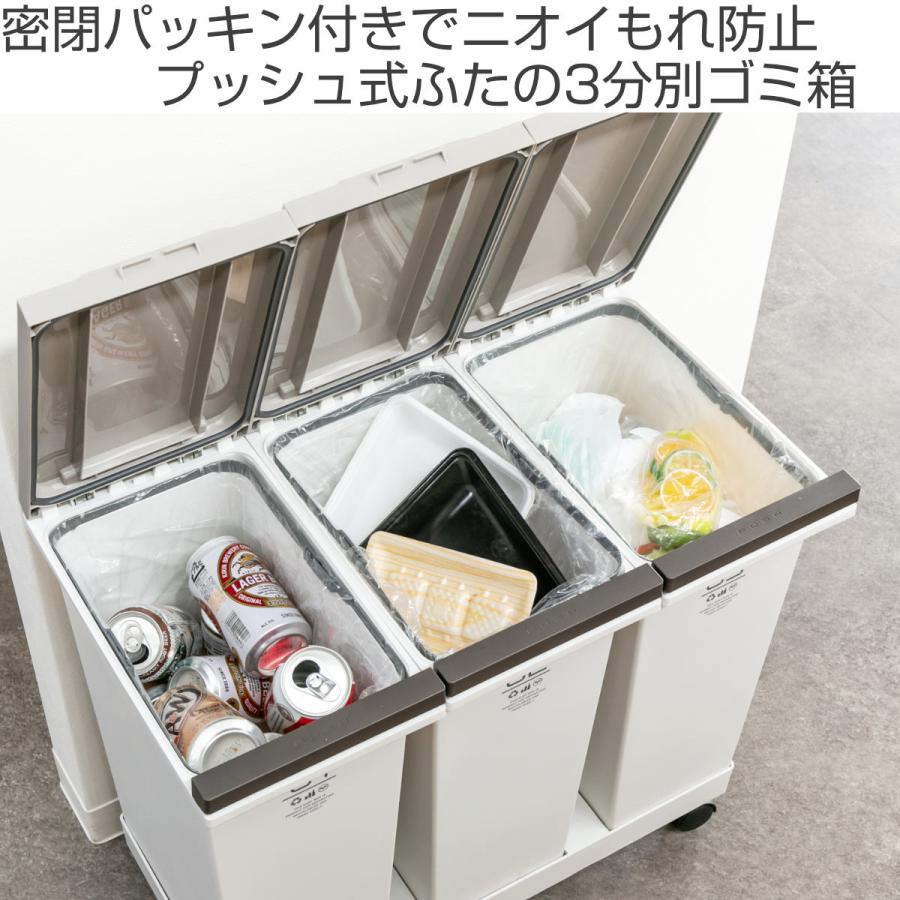 アスベル（ASVEL） ゴミ箱 分別 3分別 20L 防臭 密閉 分別ゴミ箱 横型