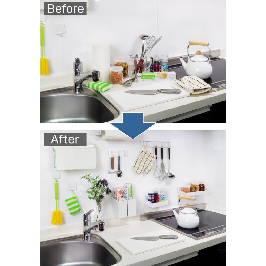 調味料ラック L 壁付け 吸着 貼ってはがせる スパイスラック