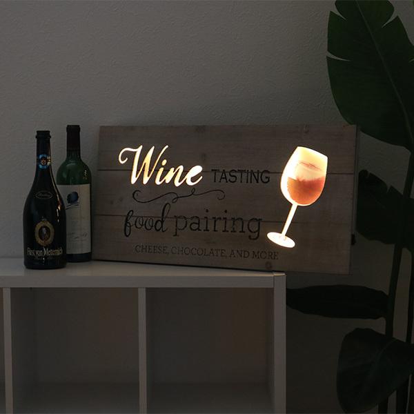 照明 ウェルカムボード LED サインボード 木製 ワイン （ メッセージボード アートボード インテリア ）｜colorfulbox｜05