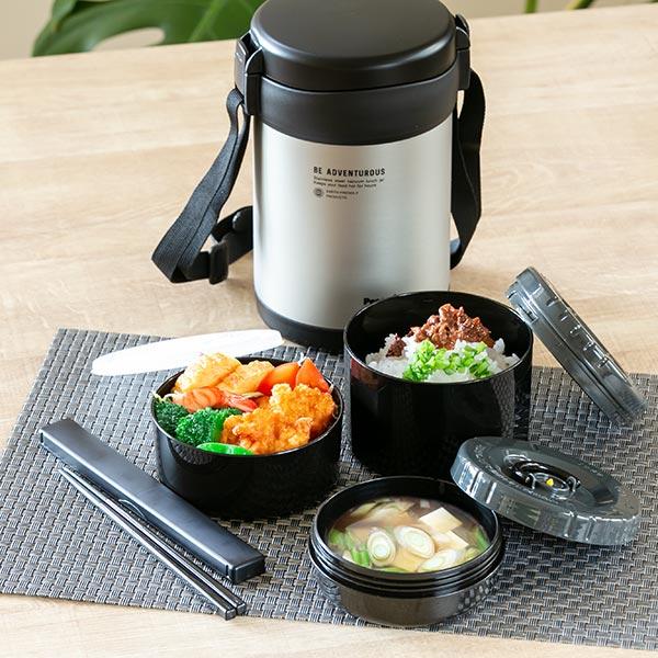 弁当箱 保温弁当箱 ステンレスランチジャー カトラリー付き 1310ml 縦