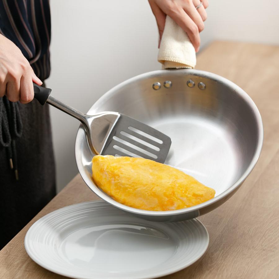 フライパン 24cm IH対応 深型 ステンレス製 キングフロン ノーメイク