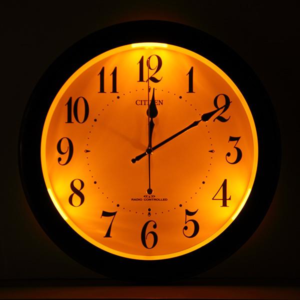 掛け時計 電波時計 シチズン CITIZEN 夜間自動点灯機能付き （ 壁掛け