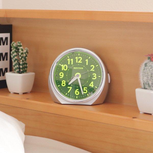 目覚まし時計 ライト付 ルーク （ 置時計 インテリア アナログ