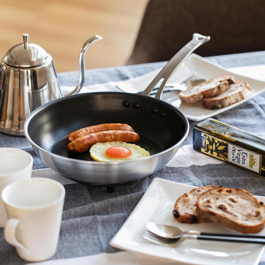 フライパン 18cm 浅型 アルミ製 フッ素樹脂加工 シルク