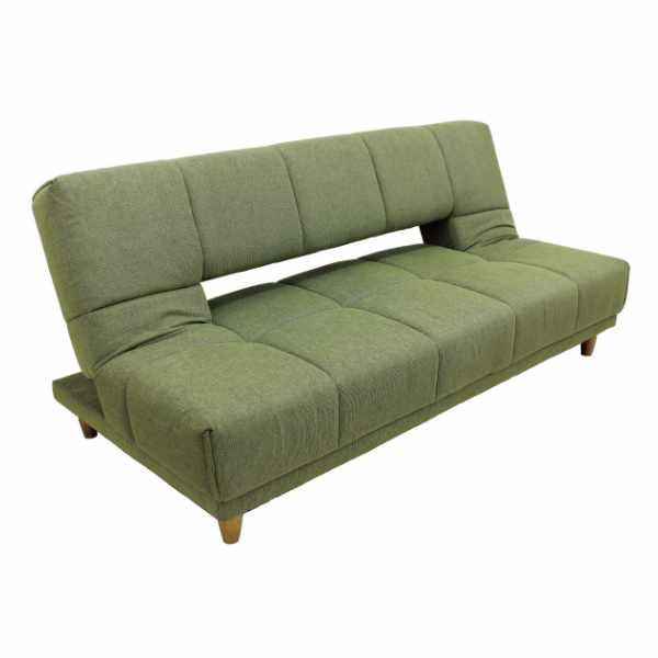 ソファーベッド シングル 幅185cm グリーン ファブリッククッション2個 ソファーベッド シングル 幅185cm グリーン ファブリック クッション2個