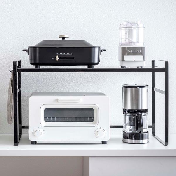 代引不可 トースターラック ワイド 家電下ラック Tower タワー 山崎実業 5162 5163 送料無料 トースター用ラック トースター台 キッチンラック オーブントースターラック オープンラック 家電ラック 収納 ボード キッチン収納 おしゃれ 収納する物に合わせて棚の