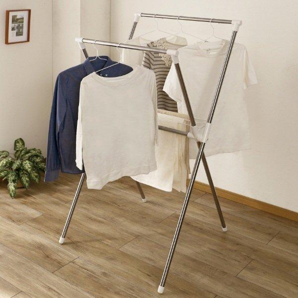 物干し ステンレスx型物干し 室内物干し 室内 折りたたみ 物干しスタンド ステンレス 折り畳み 即日出荷 スリム