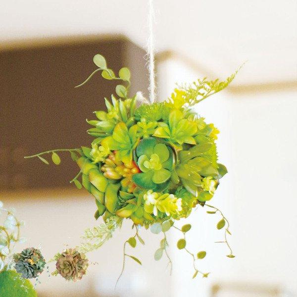 フェイクグリーン ハンギングボール L エクリア CT触媒 観葉植物 （ 人工観葉植物 造花 壁かけ ハンギング ）（Yahoo!・お弁当グッズのカラフルボックス）
