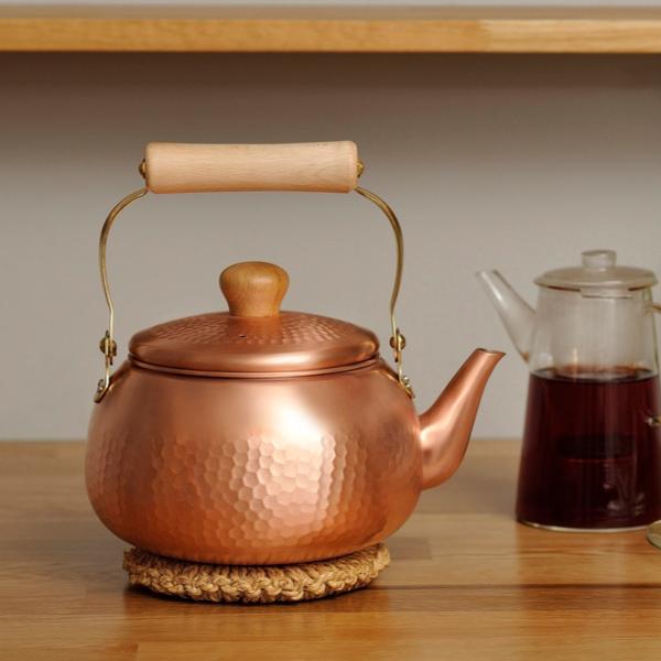 使い勝手の良い】 純銅製 やかん 銅ケトル 銅製 1リットル