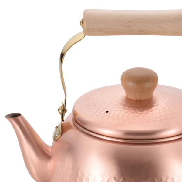 銅製 丸型やかん 和平フレイズ やかん 2.4L ガス火専用 千歳 銅製 日本製 純銅 木