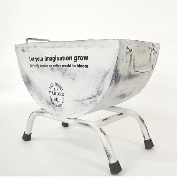 瀬戸海外輸出里帰り花台 プランター セミサークルプランター 幅41.8×奥行21.6×高さ32cm